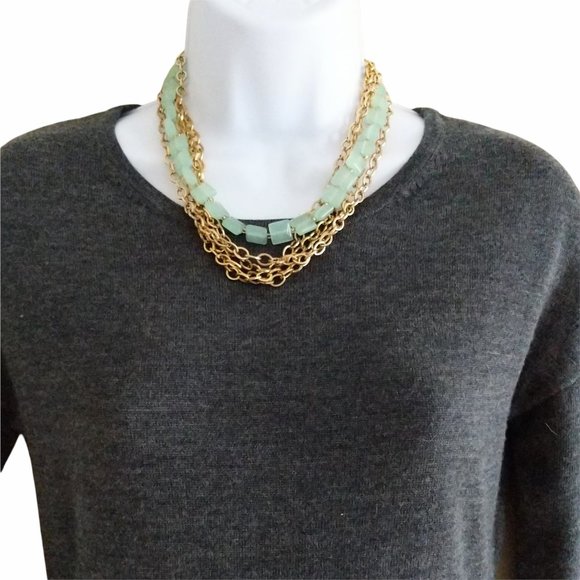 K. Amato Gold Chain Statement Necklace - Picture 1 of 5
